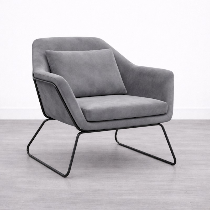 Compton Armchair - Grey Velvet (available from 12th July)