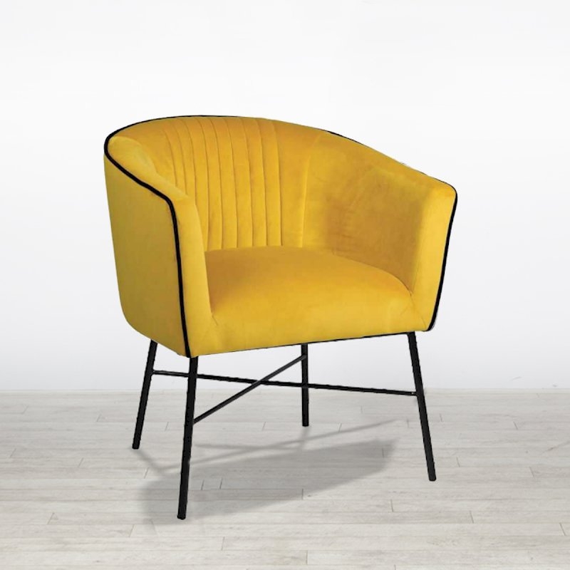 Mustard Mann Velvet Accent Chair