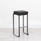 Nevada Bar Stool - Black Base Black Leather Pad