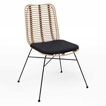Miami Chair - Natural with Black Cushion