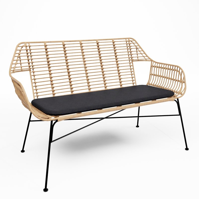 Miami Bench - Natural With Black Pad