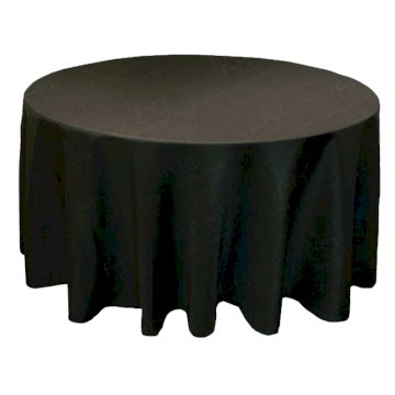 130 inch Round Black Tablecloth (for 6ft)