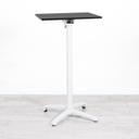 600mm Black Square Poseur Table - White Frame