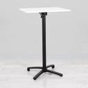 700mm White Square Poseur Table - Black Frame