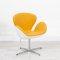 Yellow Fabric White Swan Chair