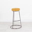 Black Chrome Spire Stool - Gold Pad