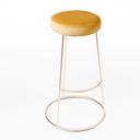 Rose Gold Chrome Spire Stool - Gold Pad