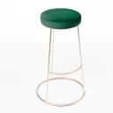 Rose Gold Chrome Spire Stool - Green Pad