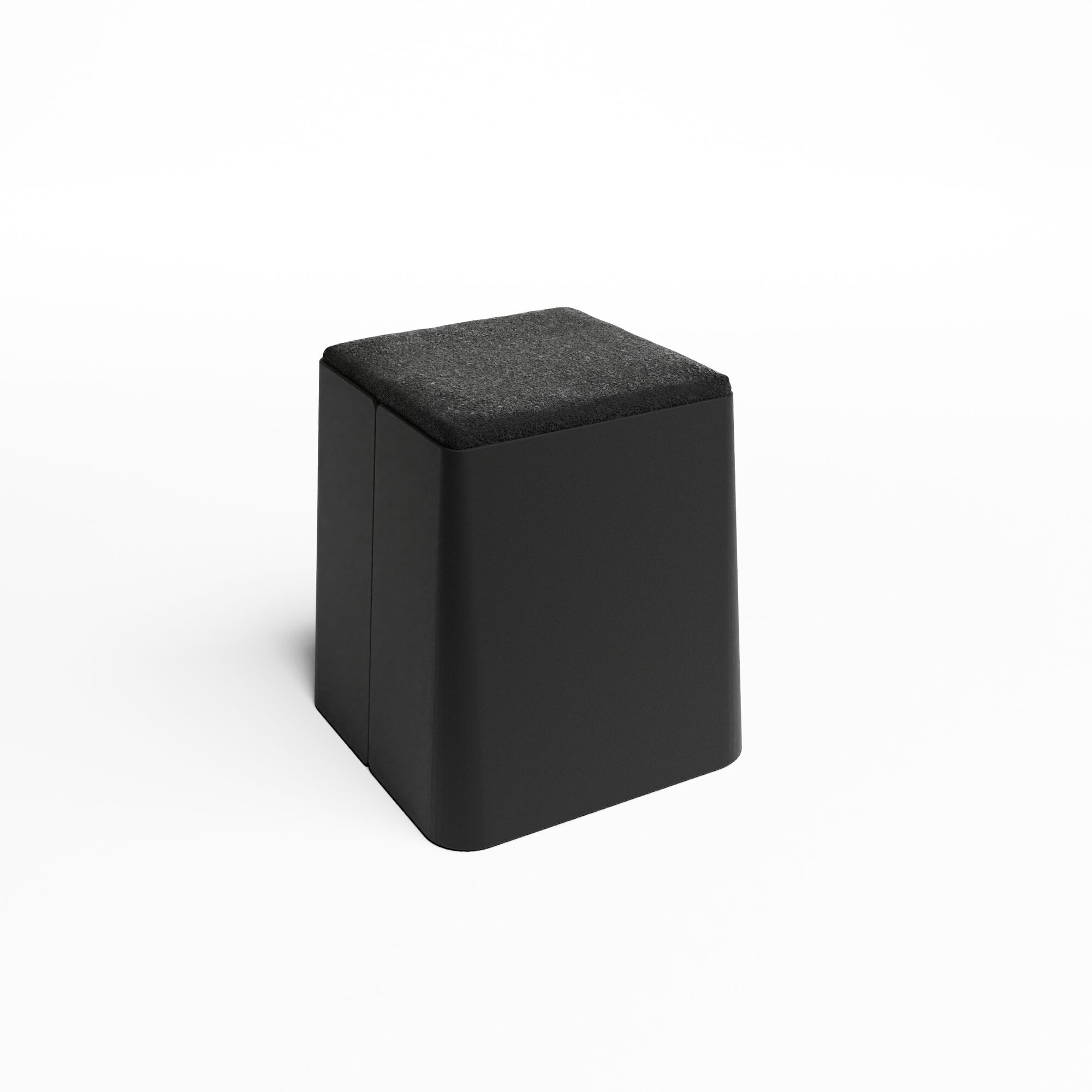 Black Bric Stool - Black Fabric Top