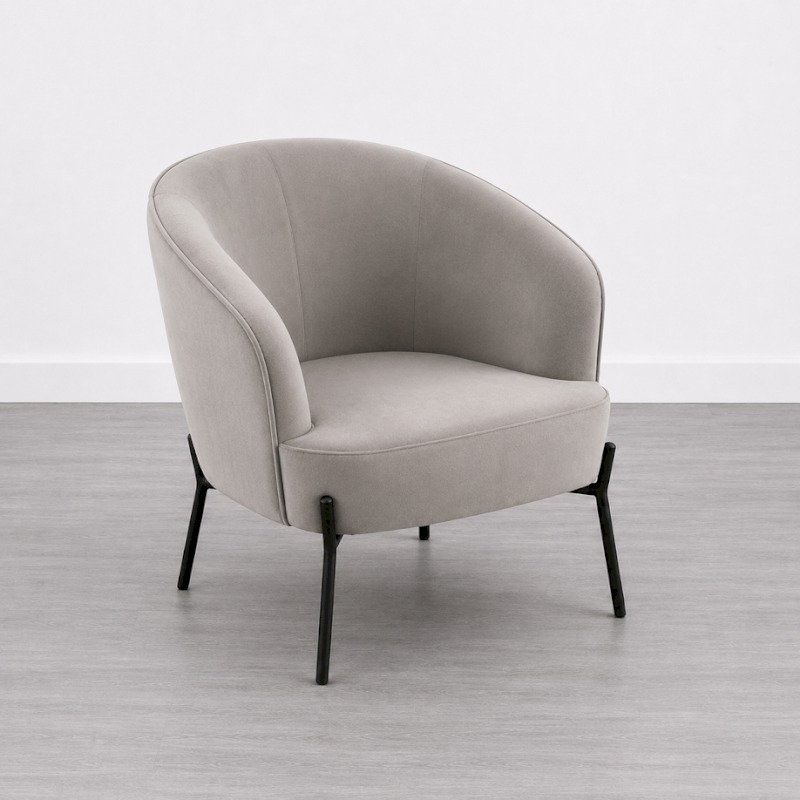 Bay Armchair - Grey Velvet (available from 5th July)