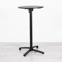 600mm Black Round Poseur Table - Black Frame