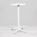 600mm White Round Poseur Table - White Frame