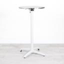 600mm Chrome Round Poseur Table - White Frame