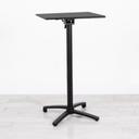 600mm Black Square Poseur Table - Black Frame