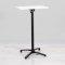 600mm White Square Poseur Table - Black Frame