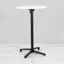 700mm White Round Poseur Table - Black Frame
