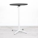 700mm Black Round Poseur Table - White Frame
