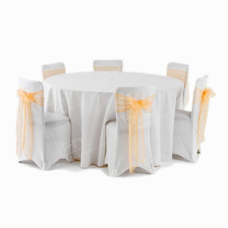 90 inch Round White Tablecloth (for 3ft)