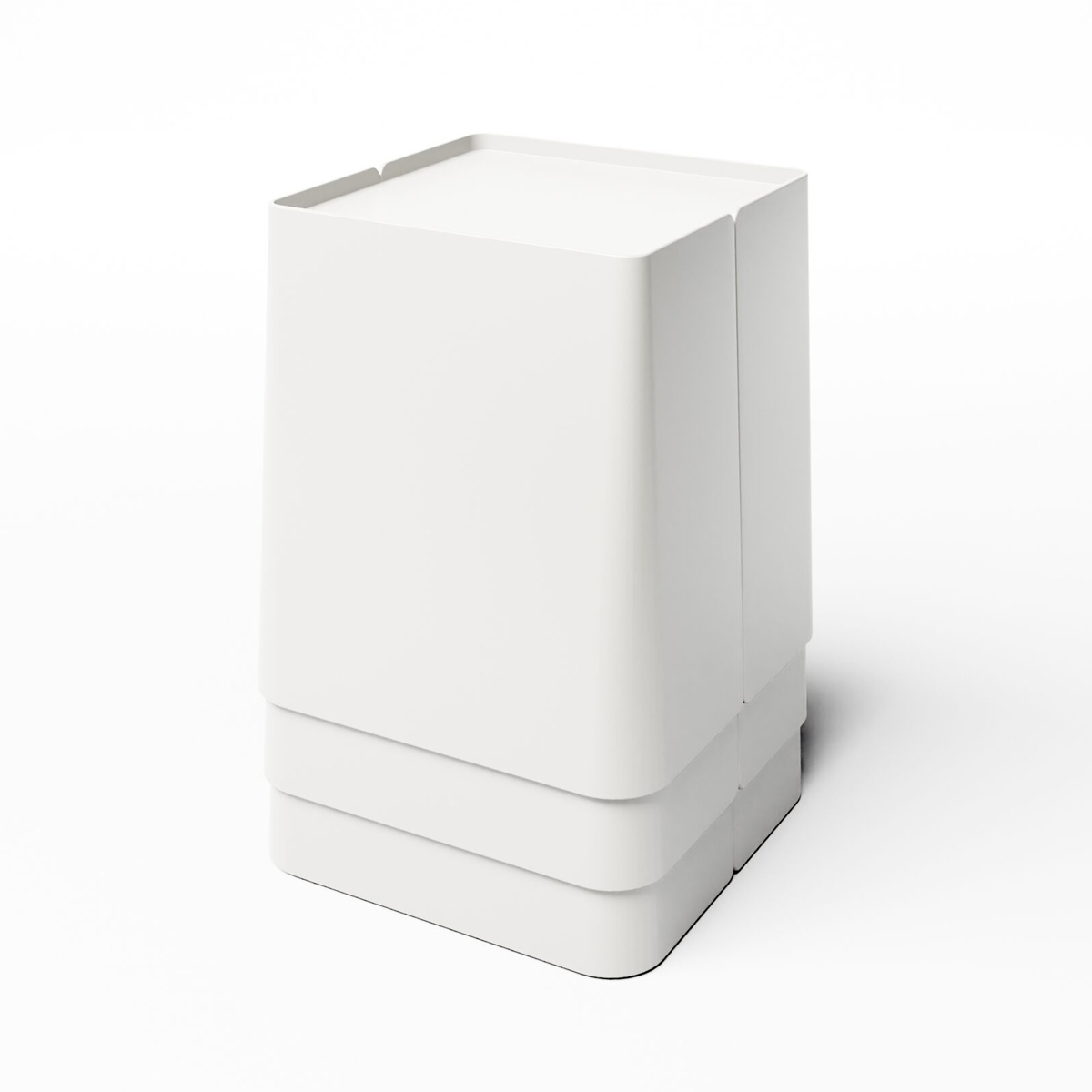 White Bric Stool - White Fabric Top
