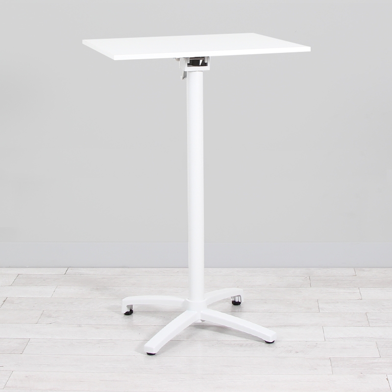 700mm White Square Poseur Table - White Frame