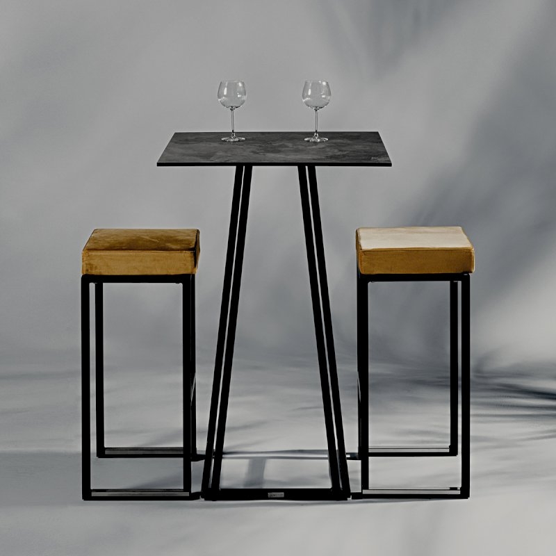 Nevada Bar Stool - Black Base Gold Pad