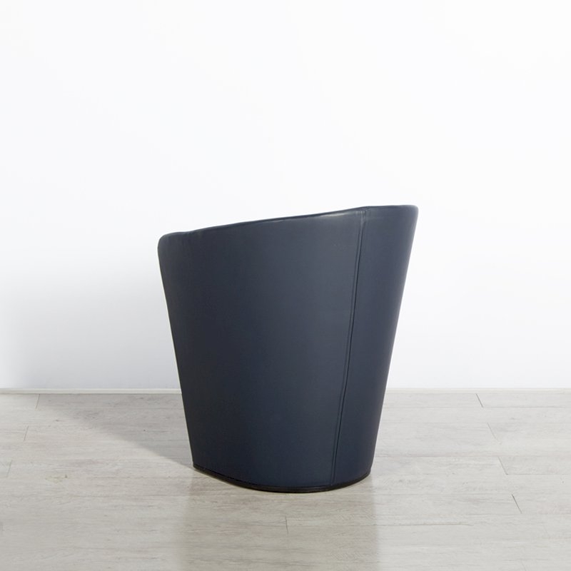 Blue Leather Brandy Chair