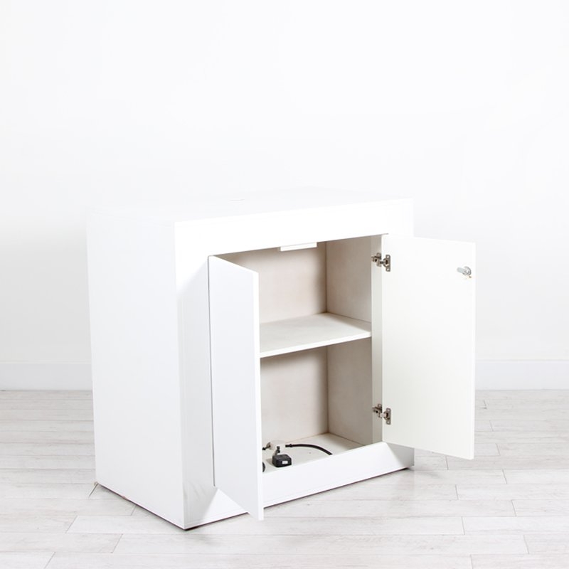 Illuminated Reception Counter White 1000 x 600 x 1000 with Graphics