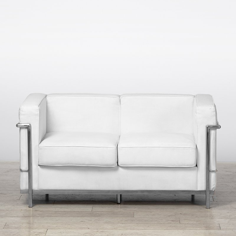 2 Seater Corbusier Sofa - White