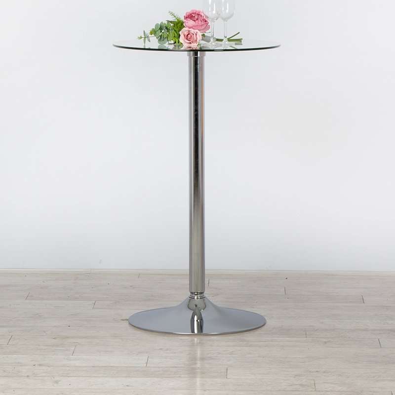 600mm Round Glass Poseur Table
