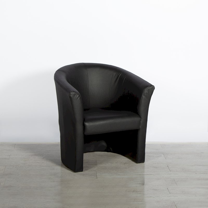 Black Leather Tub Chair