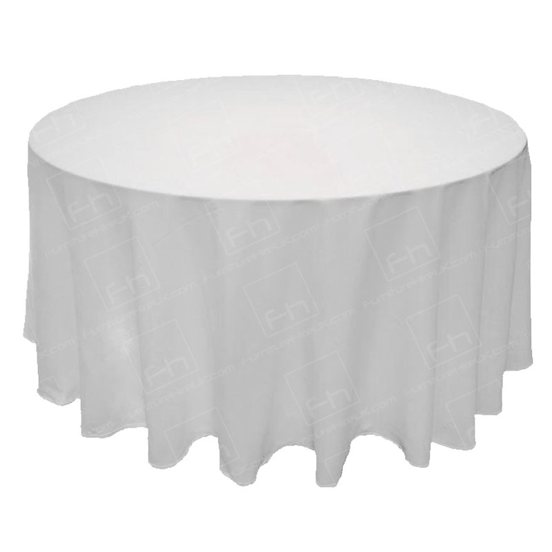 130 inch Round White Tablecloth (for 6ft)