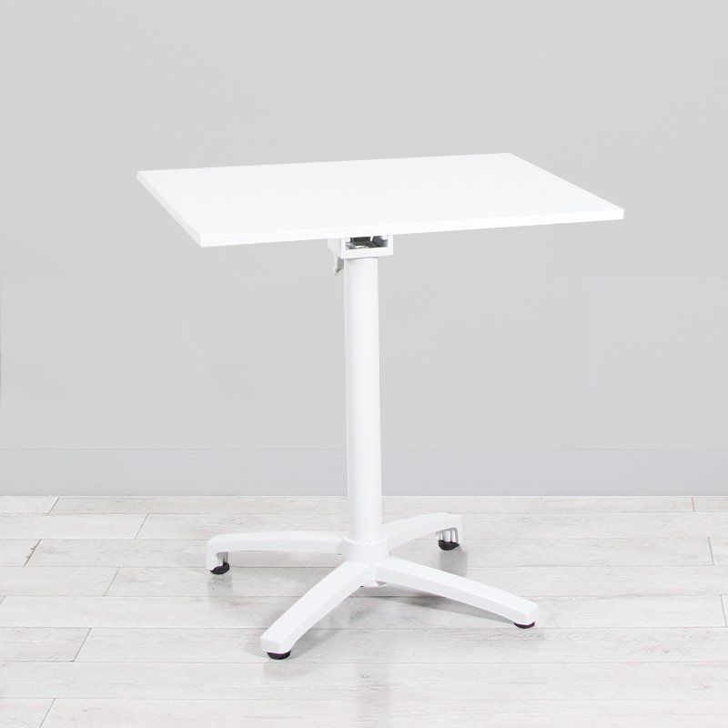700mm White Square Bistro Table - White Frame