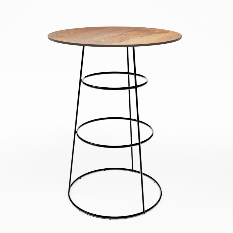 Black Spire Poseur Table - Rust Top