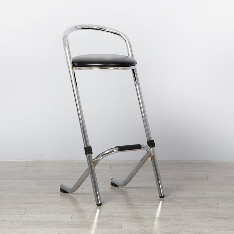 Chrome Bar Stool - Black Pad