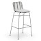 Miami Bar Stool - Black with White Cushion