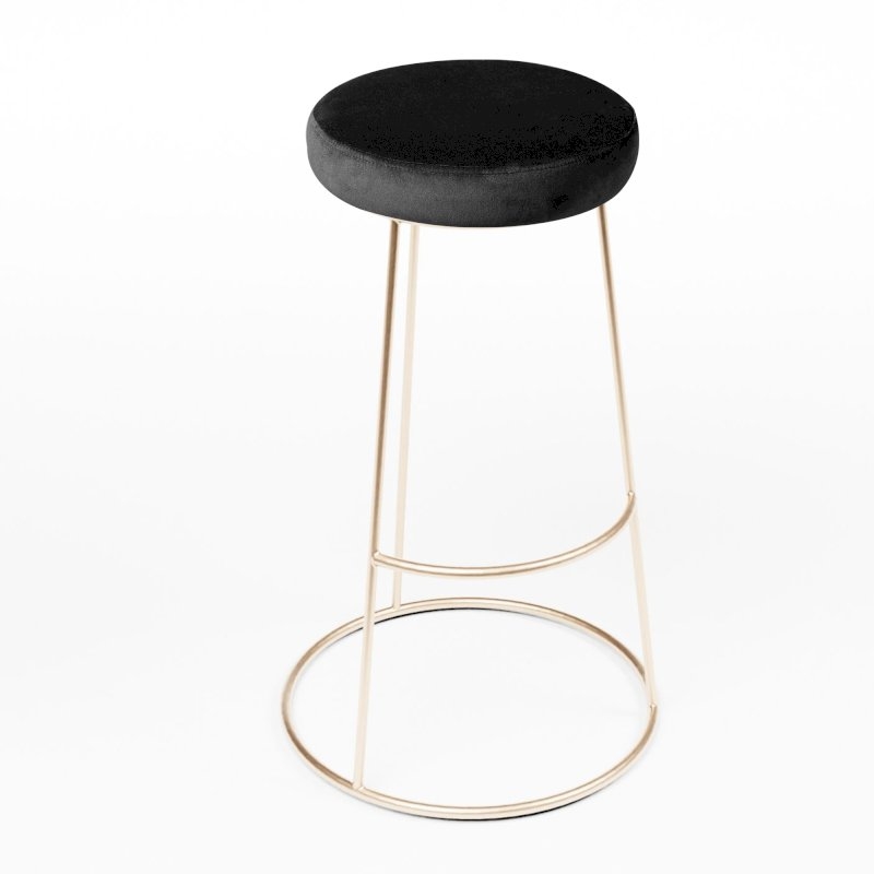 Rose Gold Chrome Spire Stool - Black Pad