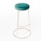 Rose Gold Chrome Spire Stool - Green Pad