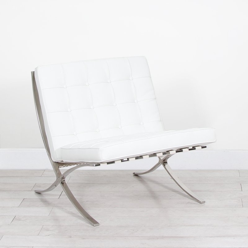 White Barcelona Style Chair