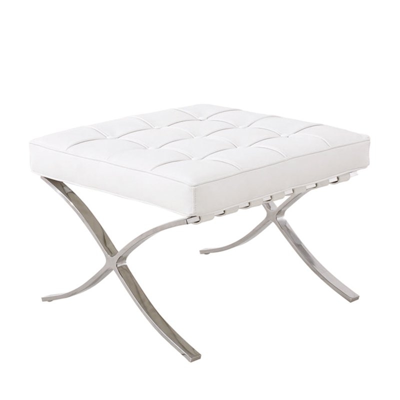 White Barcelona Style Ottoman