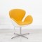 Yellow Fabric White Swan Chair