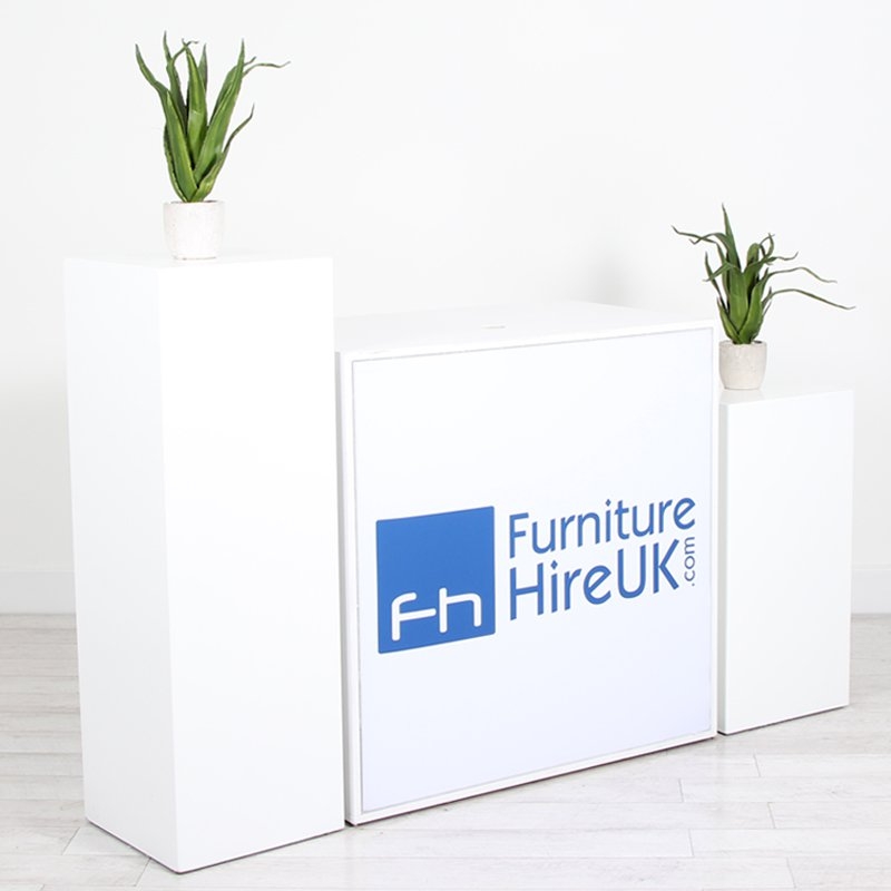 Illuminated Reception Counter White 1000 x 600 x 1000