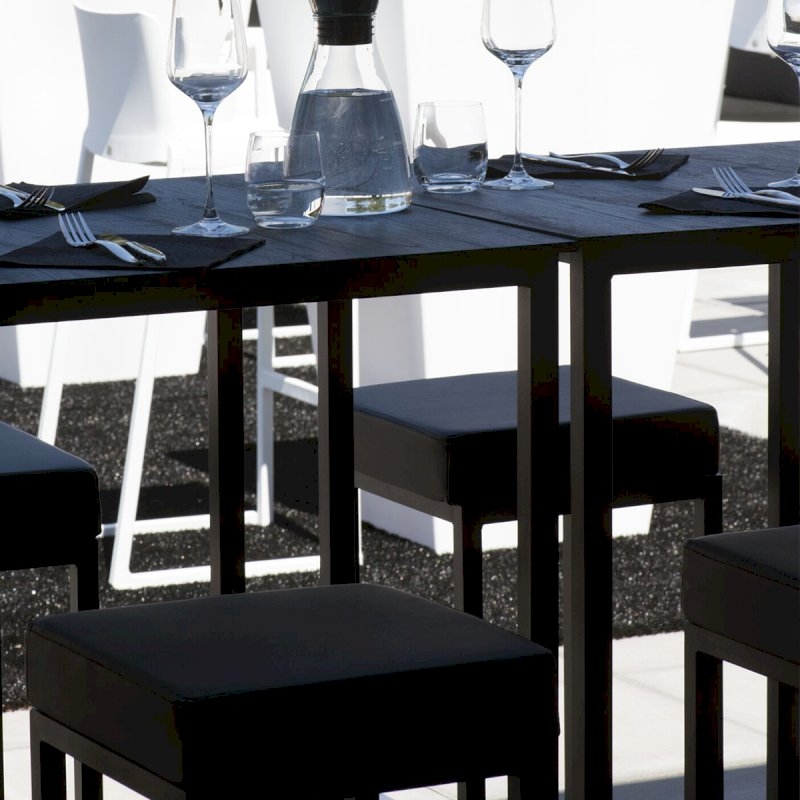 Nevada Bar Stool - Black Base Black Leather Pad