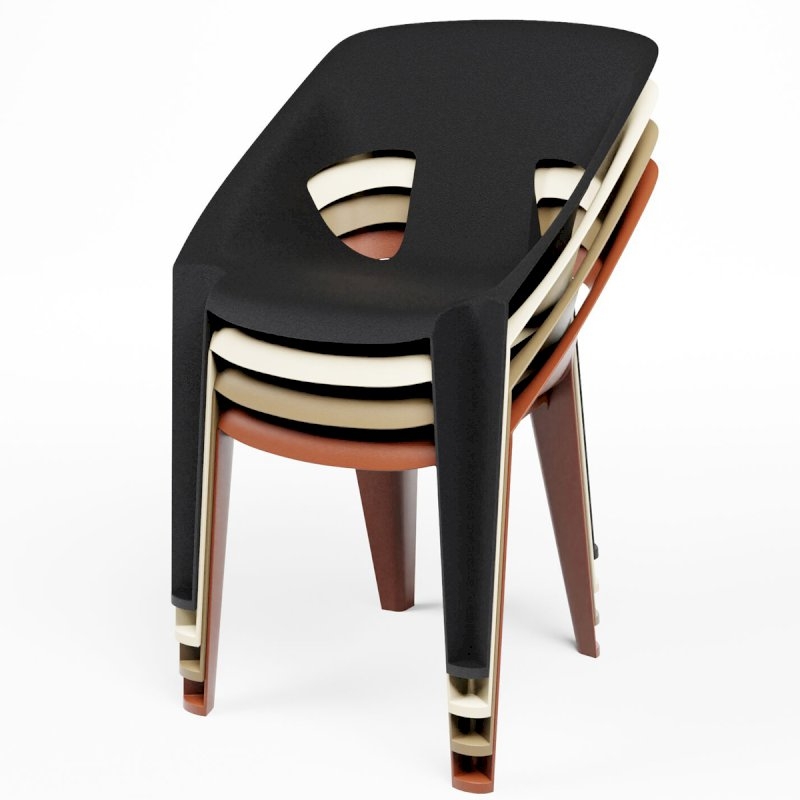 Black Ark Stacking Chair